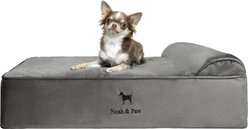 Noah & Paw Machine Washable Orthopedic Sofa Dog Bed, Grey, 28 x 23 x 7.5-in