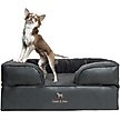 Show in main carousel: Noah & Paw Vegan Leather Orthopedic Dog Bed, Charcoal, 28 x 23 x 11-in slide 1 of 8