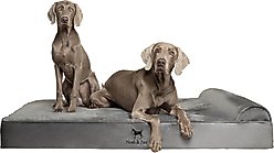 Noah & Paw Velvet Collection Orthopedic Dog Bed, Grey, 55 x 45 x 9.5-in