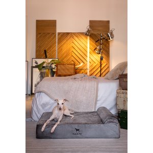 Noah & Paw Machine Washable Orthopedic Sofa Dog Bed, Grey, 35 x 25 x 8.7-in