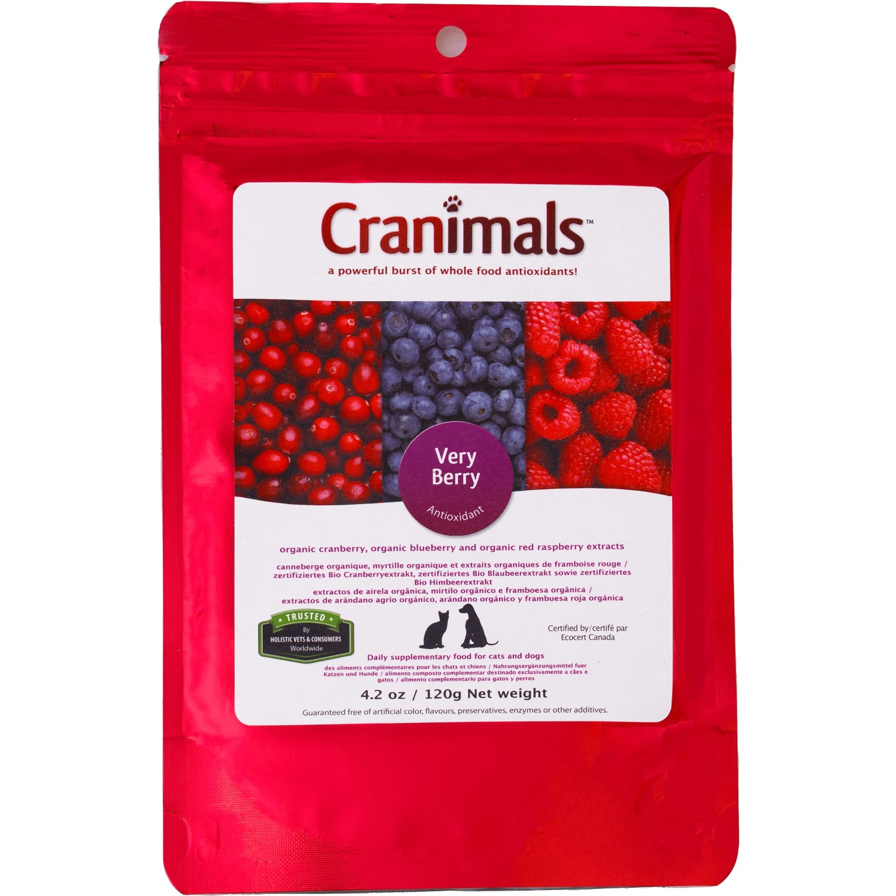 Cranimals Very Berry Antioxidant Immune Powder Supplement for Dogs, 4.2-oz bag
