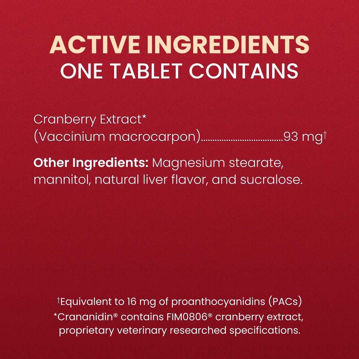 NUTRAMAX Crananidin Cranberry Extract Chewable Tablets Urinary