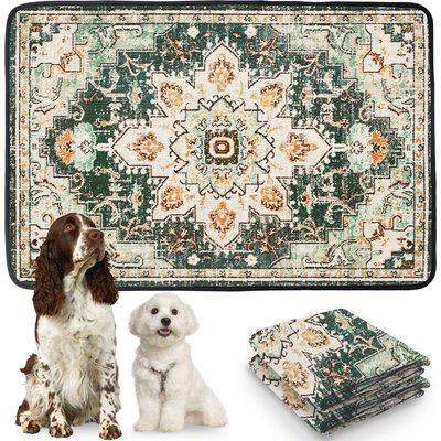 PatiencET PatiencET Super Absorbent Non-Slip Washable Dog Pee Pads, Green, 24 x 36-in, 2 count