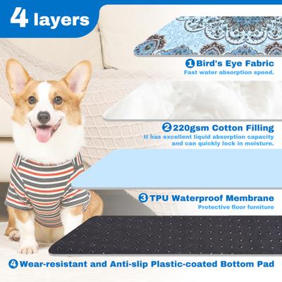 Show full view: PatiencET Super Absorbent Non-Slip Washable Dog Pee Pads, Blue, 24 x 36-in, 2 count slide 6 of 12