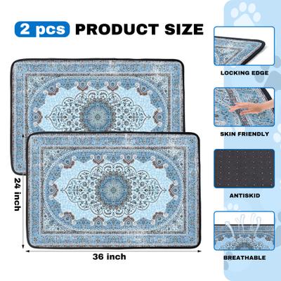 Show full view: PatiencET Super Absorbent Non-Slip Washable Dog Pee Pads, Blue, 24 x 36-in, 2 count slide 7 of 12