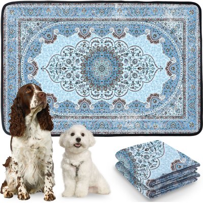 PatiencET PatiencET Super Absorbent Non-Slip Washable Dog Pee Pads, Blue, 24 x 36-in, 2 count