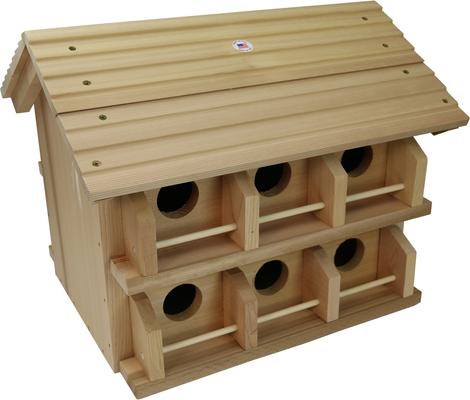 Show full view: Heath Outdoor Products Deluxe Wood Martin Songbird House, Cedar slide 3 of 8