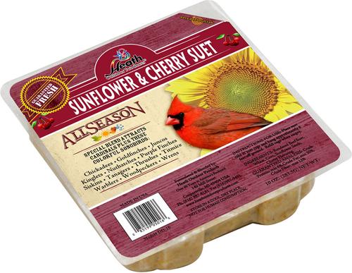 Show full view: Heath Outdoor Products Sunflower & Cherry Suet Cake Songbird Food, 10-oz tray, case of 12 slide 2 of 6