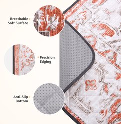 LOOBANI Super Absorbent Reusable Non-Slip Washable Puppy & Dog Training Pee Pads, Red/Orange, 36 x 36-in, 2 count slide 2 of 7
