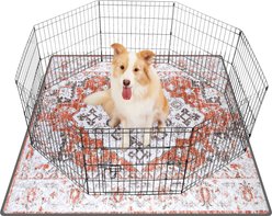 LOOBANI Super Absorbent Reusable Non-Slip Washable Puppy & Dog Training Pee Pads, Red/Orange, 72 x 72-in, 1 count