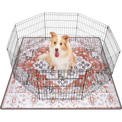 LOOBANI LOOBANI Super Absorbent Reusable Non-Slip Washable Puppy & Dog Training Pee Pads, Red/Orange, 72 x 72-in, 1 count