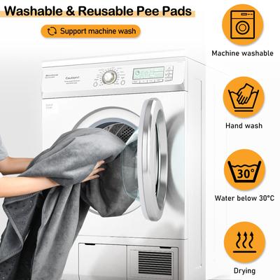 Show full view: LOOBANI Reusable Non-Slip Washable Puppy & Dog Pee Pads, Grey, 2 count, 36 x 41-in slide 5 of 7