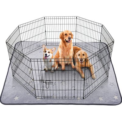 LOOBANI LOOBANI Star Pattern Washable Puppy & Dog Training Pee Pads, Grey, 2 count, 36 x 41-in