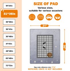 LOOBANI Star Pattern Washable Puppy & Dog Training Pee Pads, Grey, 2 count, 31 x 36-in slide 2 of 8