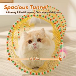 Purr Harbor Foldable Spiral Mesh Cat Tunnel Toy, Yellow slide 2 of 6