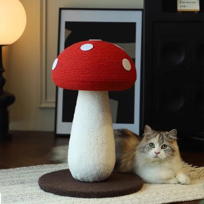 Show full view: Happy & Polly Mushroom Series Sisal Cat Scratcher Toy, Red, Large slide 6 of 10