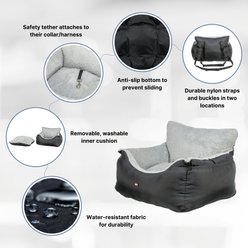 TRIXIE Dog Car Booster Seat, Black, 15.7 x 19.7 x 14.6-in slide 2 of 7