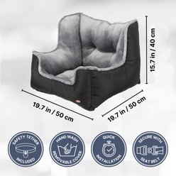 TRIXIE Dog Car Booster Seat, Black, 19.7 x 19.7 x 15.7-in slide 2 of 9