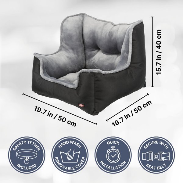 Show full view: TRIXIE Dog Car Booster Seat, Black, 19.7 x 19.7 x 15.7-in slide 4 of 11