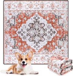 LOOBANI Super Absorbent Reusable Non-Slip Washable Puppy & Dog Training Pee Pads, Red/Orange, 36 x 36-in, 2 count