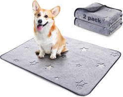 LOOBANI Star Pattern Washable Puppy & Dog Training Pee Pads, Grey, 2 count, 18 x 24-in
