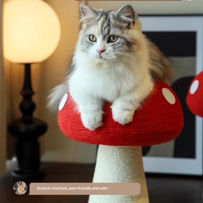 Show full view: Happy & Polly Mushroom Series Sisal Cat Scratcher Toy, Red, Large slide 7 of 10