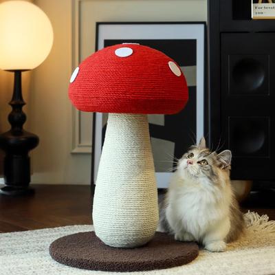 Show full view: Happy & Polly Mushroom Series Sisal Cat Scratcher Toy, Red, Large slide 3 of 10