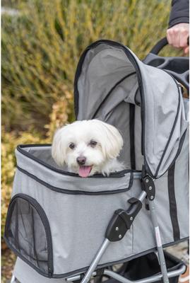 Show full view: TRIXIE Foldable Cat & Dog Stroller, Gray slide 2 of 10