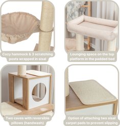TRIXIE Addison 35.5-in Wooden Cat Tree & Condo with Sisal Scratching Post, Beige slide 2 of 7