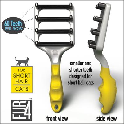 Show full view: FUR4 Short Hair Cat Deshedding Tool, Yellow slide 9 of 11