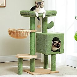 NonoPets Multifunctional Cactus with Padded Top Perch Cat Tree, Green, 34.6-in slide 2 of 7