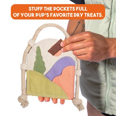 Show full view: Awoo Scenic Stasher Organic Cotton Plastic-Free Treat Puzzle Dog Toy, Multicolor slide 4 of 6