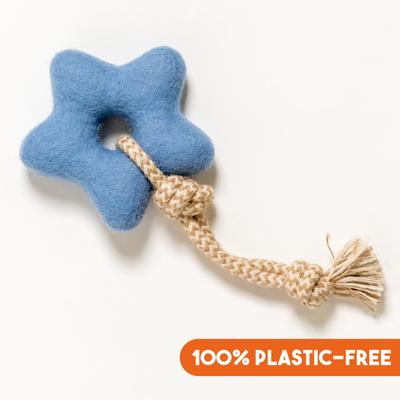 Show full view: Awoo Comet's Tail Ropes Tug Dog Toy, Blue slide 3 of 6