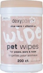 Dexypaws Cleansing Gentle Dog Wet Wipes, 200 count canister