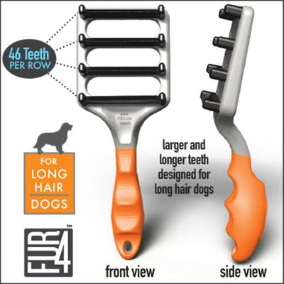 Show full view: FUR4 Long Hair Dog Deshedding Tool, Orange slide 8 of 10