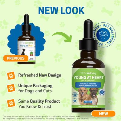 Show full view: Pet Wellbeing Young at Heart Bacon Flavored Liquid Heart Supplement for Dogs, 2-fl oz bottle slide 9 of 9