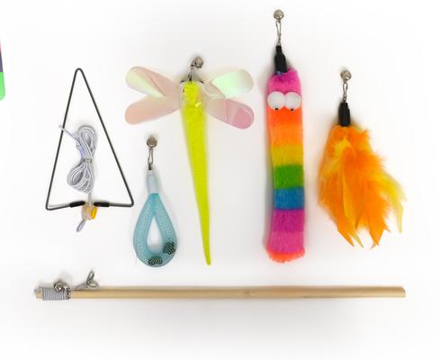 Show full view: Kensie 6pc Cat Clasp Wand Toy Set, Yellow slide 2 of 2