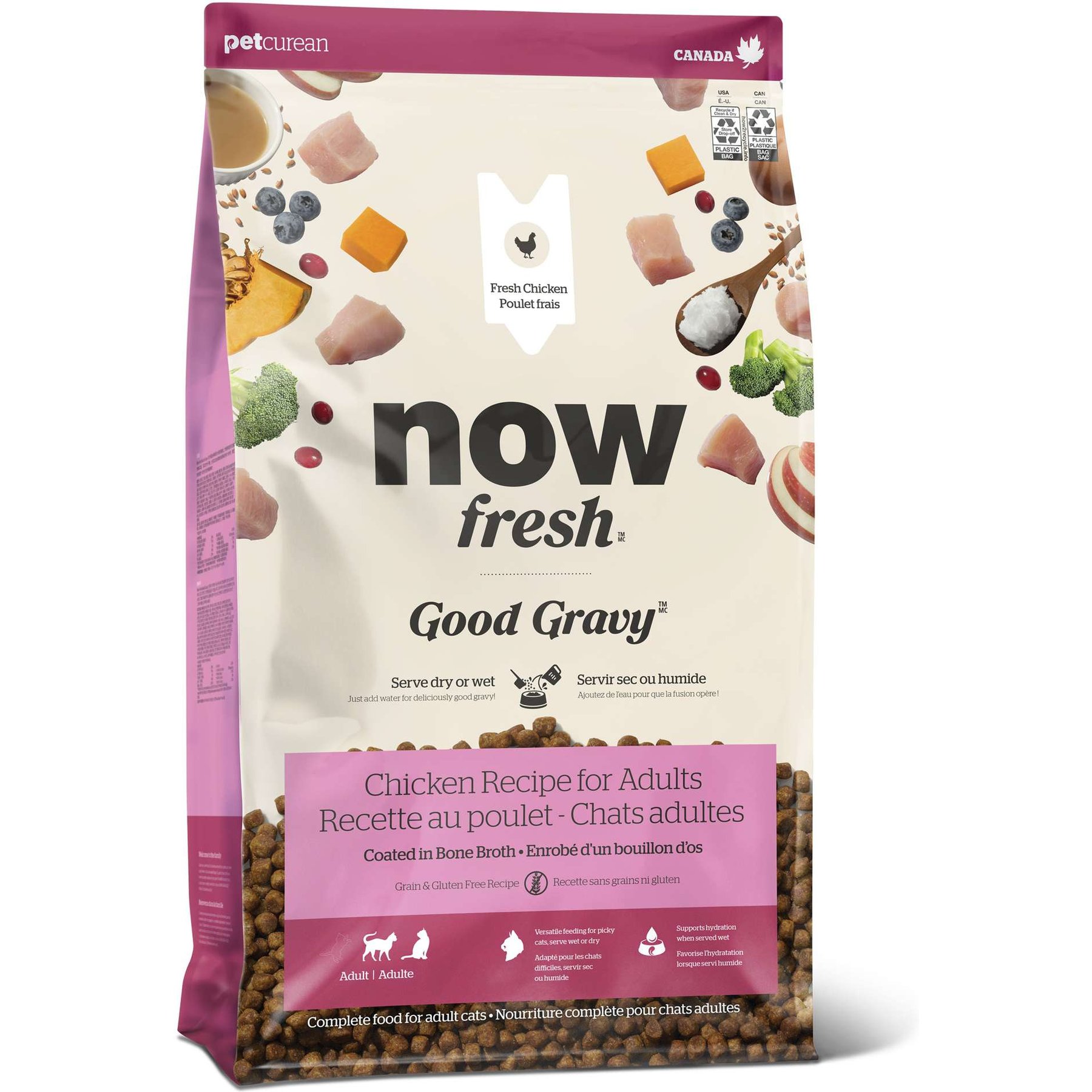 Now Fresh Good Gravy Chicken Recipe Grain-Free Adult Dry Cat Food, 3-lb bag