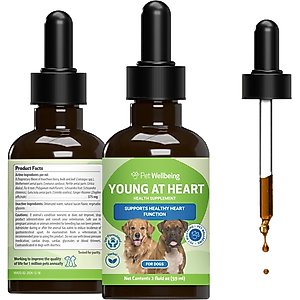 Pet Wellbeing Young at Heart Bacon Flavored Liquid Heart Supplement for Dogs, 2-fl oz bottle