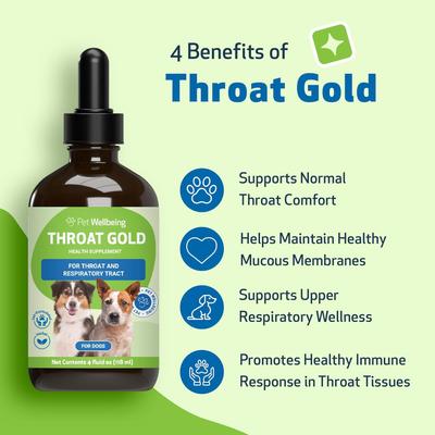 Show full view: Pet Wellbeing Throat Gold Bacon Flavored Liquid Respiratory Supplement for Dogs, 4-oz bottle slide 5 of 11
