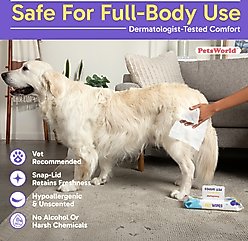 PetsWorld Thick Hypoallergenic Dog Wipes, Unscented, 50 count slide 2 of 7
