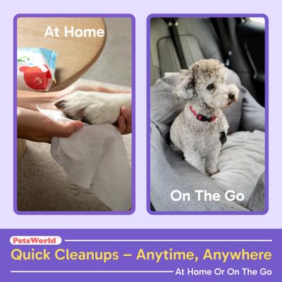 Show full view: PetsWorld Thick Hypoallergenic Dog Wipes, Unscented, 50 count slide 7 of 9