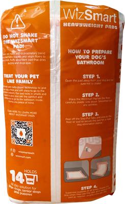 Show full view: WizSmart Heavyweight Ultra 14-Cup Dog & Puppy Training Pads, X-Large: 23.5 x 31.5-in, 24 count slide 3 of 9