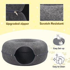 Heeyoo Cat Cave Bed, Dark Grey, Large slide 2 of 6