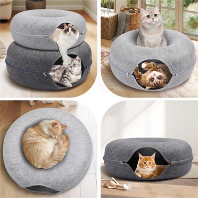 Show full view: Heeyoo Cat Cave Bed, Light Grey, Large slide 4 of 8
