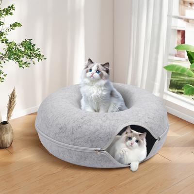 Show full view: Heeyoo Cat Cave Bed, Light Grey, Large slide 5 of 8
