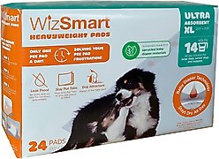 WizSmart Heavyweight Ultra 14-Cup Dog & Puppy Training Pads, X-Large: 23.5 x 31.5-in, 24 count slide 1 of 9
