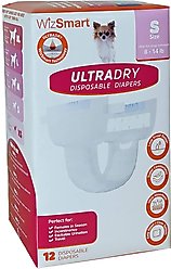 WizSmart Ultra Dry Disposable Leak-Proof Female Dog Diapers, 12 count, Small