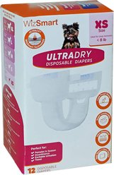 WizSmart Ultra Dry Disposable Leak-Proof Female Dog Diapers, 12 count, X-Small