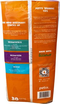 Show full view: WizSmart Heavyweight Ultra 10-Cup Dog & Puppy Training Pads, X-Large: 23.5 x 22-in, 30 count slide 5 of 10